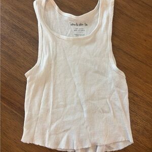 White Ribbed Tank Top